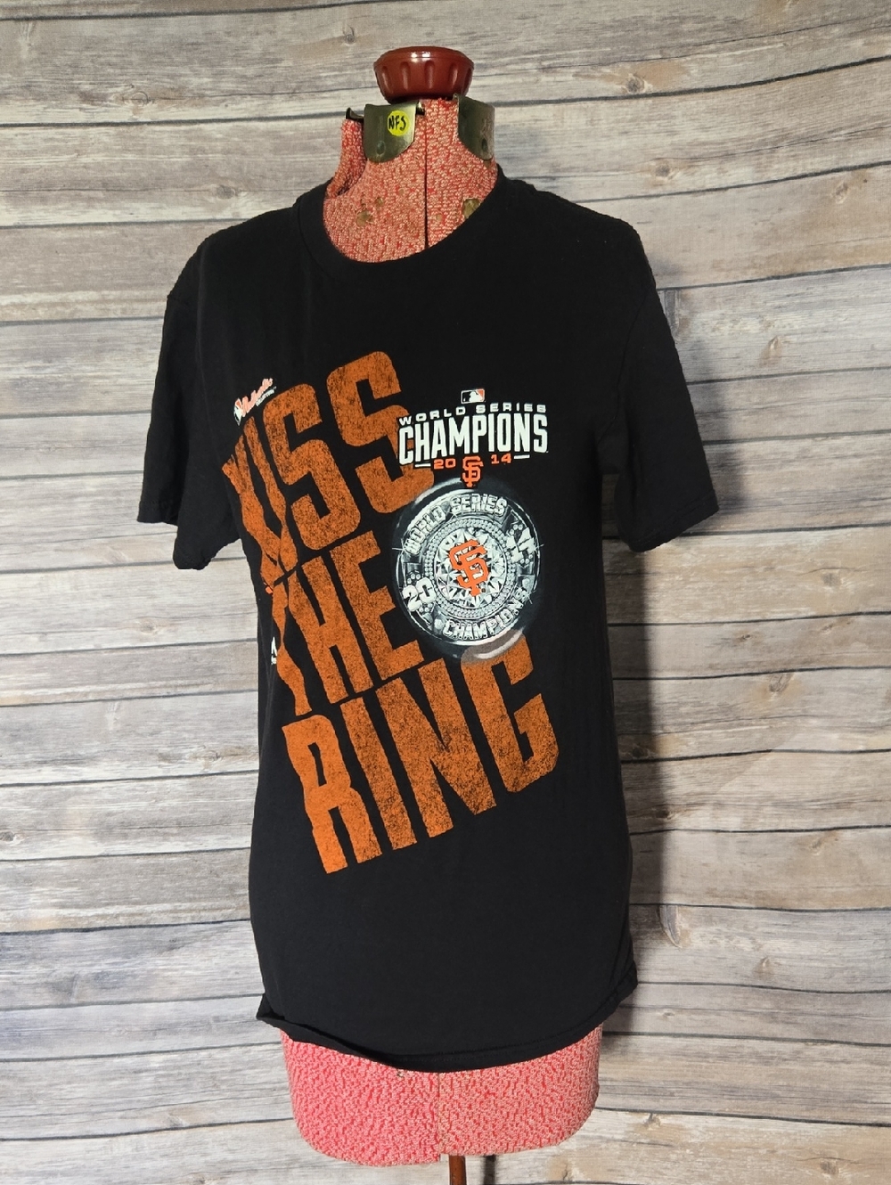 MLB San Francisco Giants Black Orange 'Kiss The Ring' Short Sleeve Tee